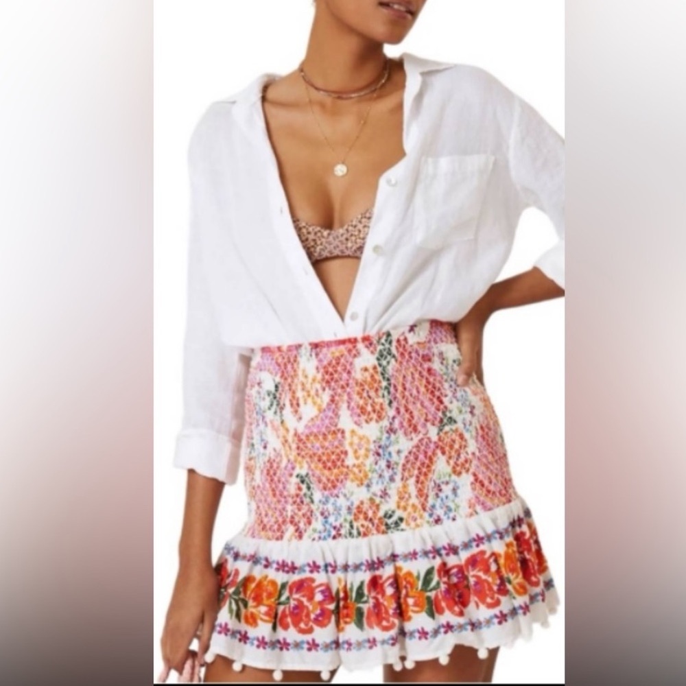 FARM RIO Floral Print Mini Skirt sz M NWOT - Picture 2 of 13